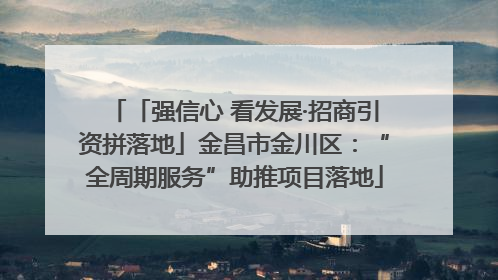 「强信心 看发展·招商引资拼落地」金昌市金川区：“全周期服务”助推项目落地