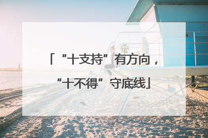 “十支持”有方向，“十不得”守底线
