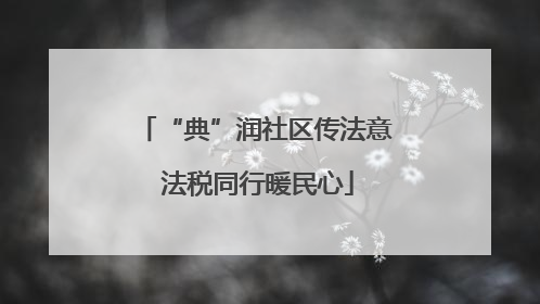 “典”润社区传法意 法税同行暖民心