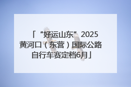 “好运山东”2025黄河口（东营）国际公路自行车赛定档6月