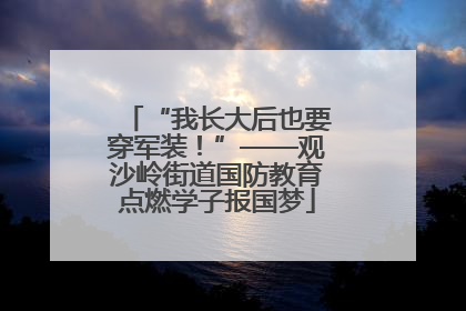 “我长大后也要穿军装！”——观沙岭街道国防教育点燃学子报国梦