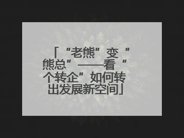 “老熊”变“熊总”——看“个转企”如何转出发展新空间