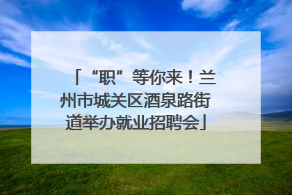 “职”等你来！兰州市城关区酒泉路街道举办就业招聘会