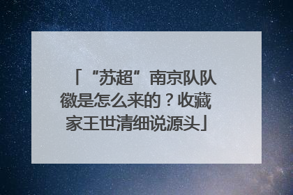 “苏超”南京队队徽是怎么来的？收藏家王世清细说源头