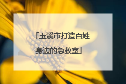 玉溪市打造百姓身边的急救室