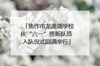 焦作市龙源湖学校庆“六一”暨新队员入队仪式圆满举行