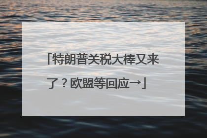 特朗普关税大棒又来了？欧盟等回应→