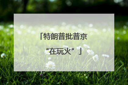 特朗普批普京“在玩火”