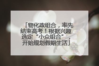 物化政组合，率先结束高考！根据兴趣选定“小众组合”，开始规划假期生活