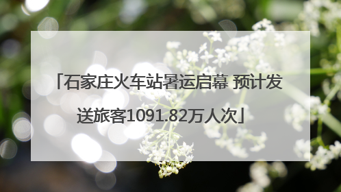 石家庄火车站暑运启幕 预计发送旅客1091.82万人次
