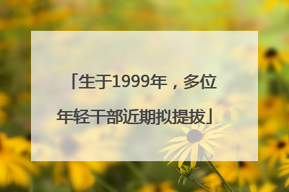 生于1999年，多位年轻干部近期拟提拔