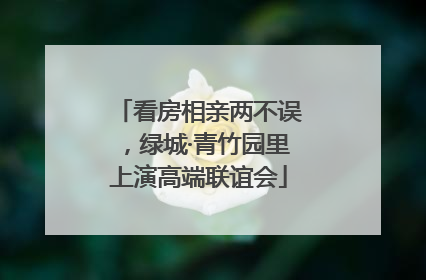 看房相亲两不误，绿城·青竹园里上演高端联谊会