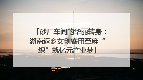 砂厂车间的华丽转身：湖南返乡女创客用苎麻“织”就亿元产业梦