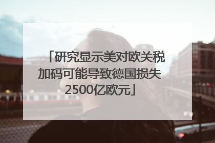 研究显示美对欧关税加码可能导致德国损失2500亿欧元