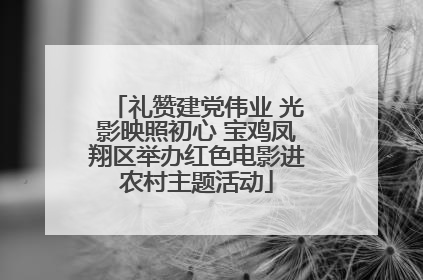 礼赞建党伟业 光影映照初心 宝鸡凤翔区举办红色电影进农村主题活动