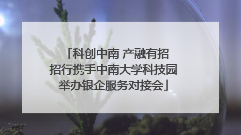 科创中南 产融有招 招行携手中南大学科技园举办银企服务对接会