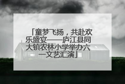 童梦飞扬，共赴欢乐盛宴——庐江县同大镇农林小学举办六一文艺汇演