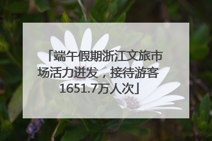 端午假期浙江文旅市场活力迸发，接待游客1651.7万人次