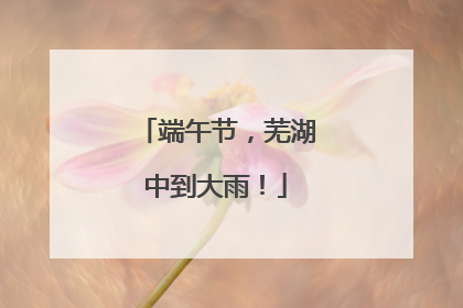 端午节，芜湖中到大雨！