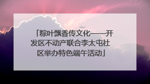 粽叶飘香传文化——开发区不动产联合李太屯社区举办特色端午活动