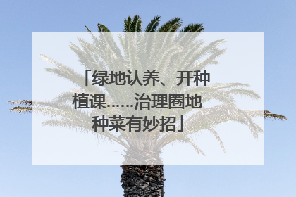 绿地认养、开种植课……治理圈地种菜有妙招