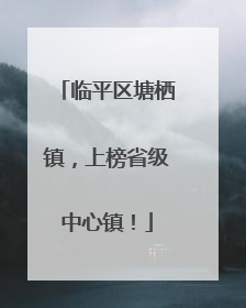 临平区塘栖镇，上榜省级中心镇！