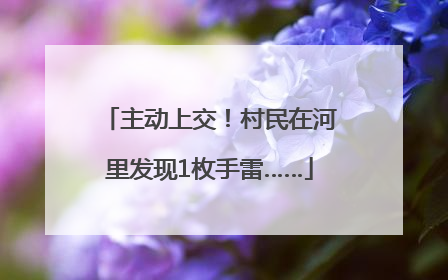 主动上交！村民在河里发现1枚手雷……