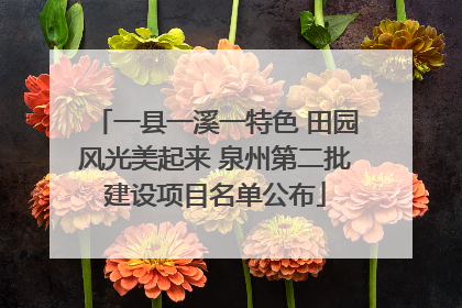 一县一溪一特色 田园风光美起来 泉州第二批建设项目名单公布
