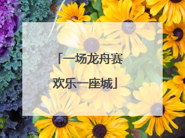 一场龙舟赛 欢乐一座城