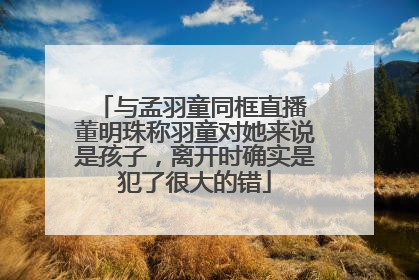 与孟羽童同框直播 董明珠称羽童对她来说是孩子，离开时确实是犯了很大的错