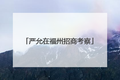 严允在福州招商考察