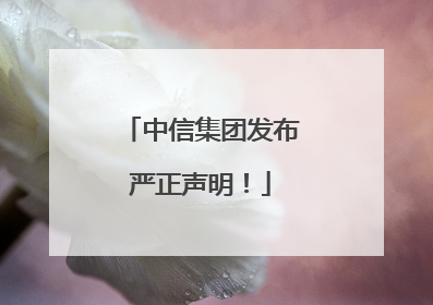 中信集团发布严正声明！