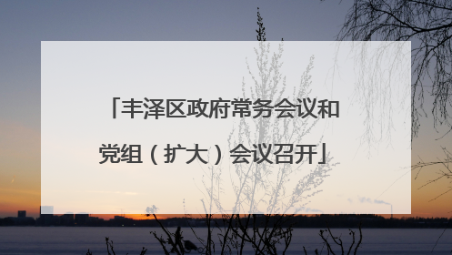 丰泽区政府常务会议和党组（扩大）会议召开