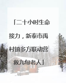二十小时生命接力，新泰市禹村镇多方联动营救九旬老人