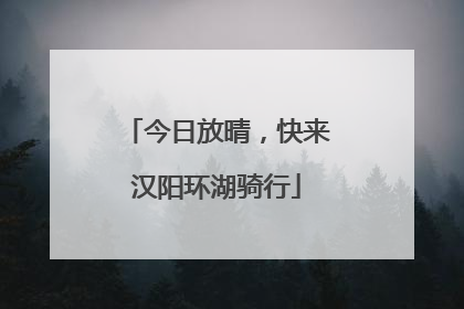 今日放晴，快来汉阳环湖骑行