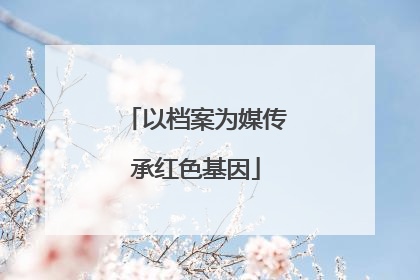 以档案为媒传承红色基因