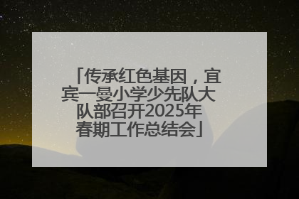 传承红色基因，宜宾一曼小学少先队大队部召开2025年春期工作总结会