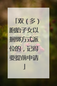 双（多）胞胎子女以捆绑方式派位的，记得要提前申请