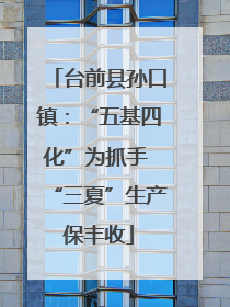 台前县孙口镇：“五基四化”为抓手 “三夏”生产保丰收