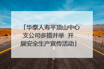 华泰人寿平顶山中心支公司多措并举  开展安全生产宣传活动
