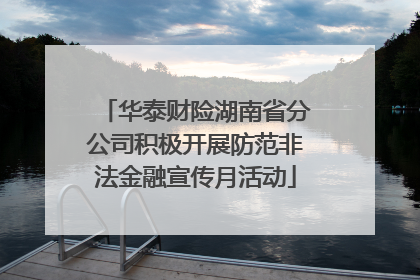 华泰财险湖南省分公司积极开展防范非法金融宣传月活动