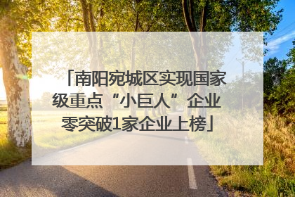 南阳宛城区实现国家级重点“小巨人”企业零突破1家企业上榜