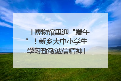 博物馆里迎“端午”！新乡大中小学生学习致敬诚信精神