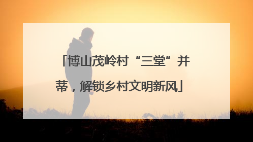 博山茂岭村“三堂”并蒂，解锁乡村文明新风