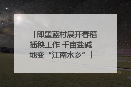 即墨蓝村展开春稻插秧工作 千亩盐碱地变“江南水乡”