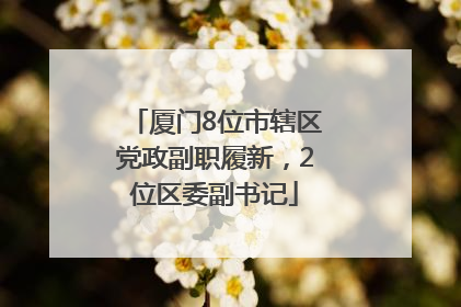 厦门8位市辖区党政副职履新，2位区委副书记