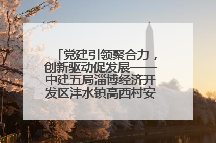 党建引领聚合力，创新驱动促发展——中建五局淄博经济开发区沣水镇高西村安置项目建设纪实