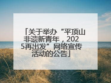 关于举办“平顶山非遗新青年，2025再出发”网络宣传活动的公告