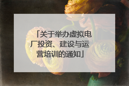 关于举办虚拟电厂投资、建设与运营培训的通知