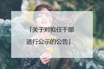 关于对拟任干部进行公示的公告